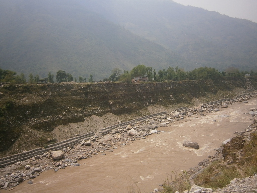 Long Terrace in Nepal Along Kali