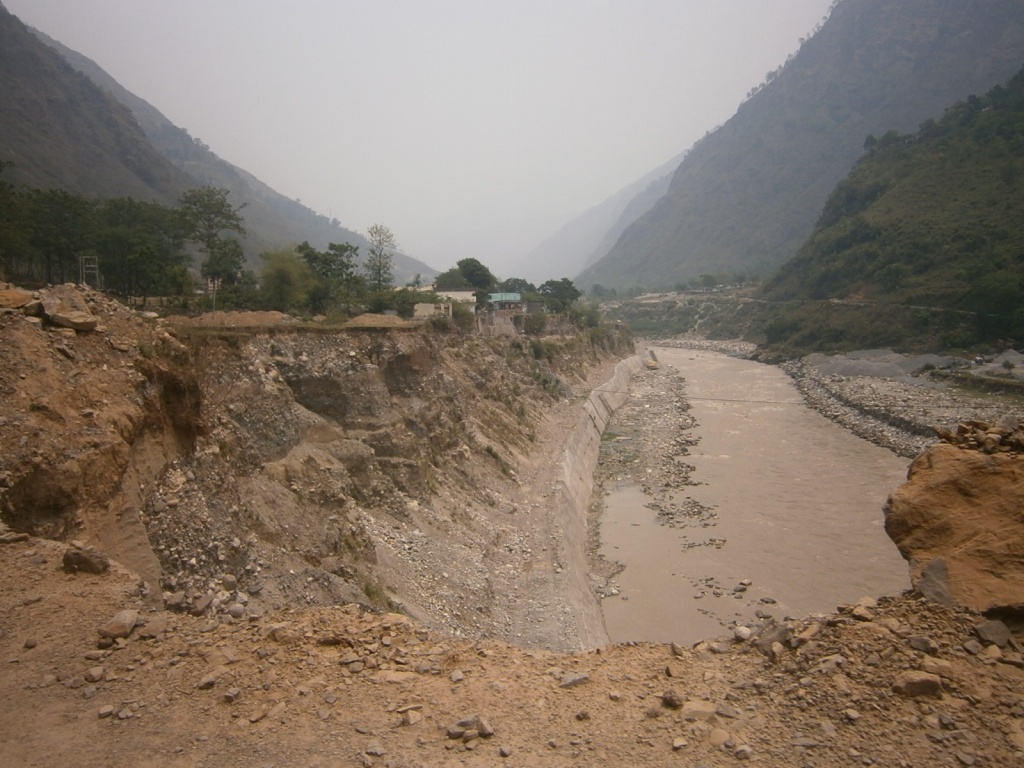 River Protection Work, Road realigned Beyond Kalika