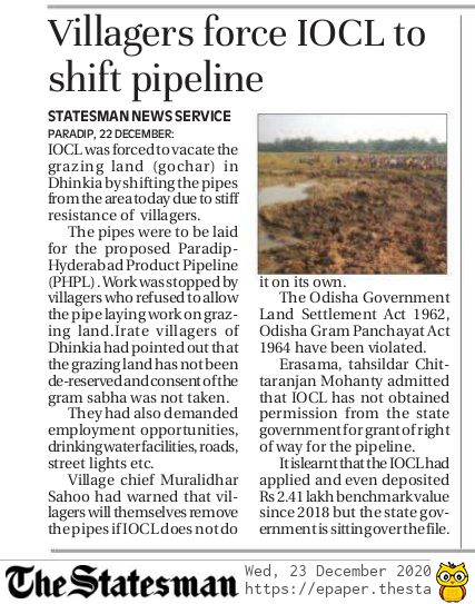 Villagers force IOCL to shift pipeline