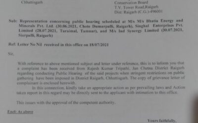 Representation concerning public hearing – Chattisgarh